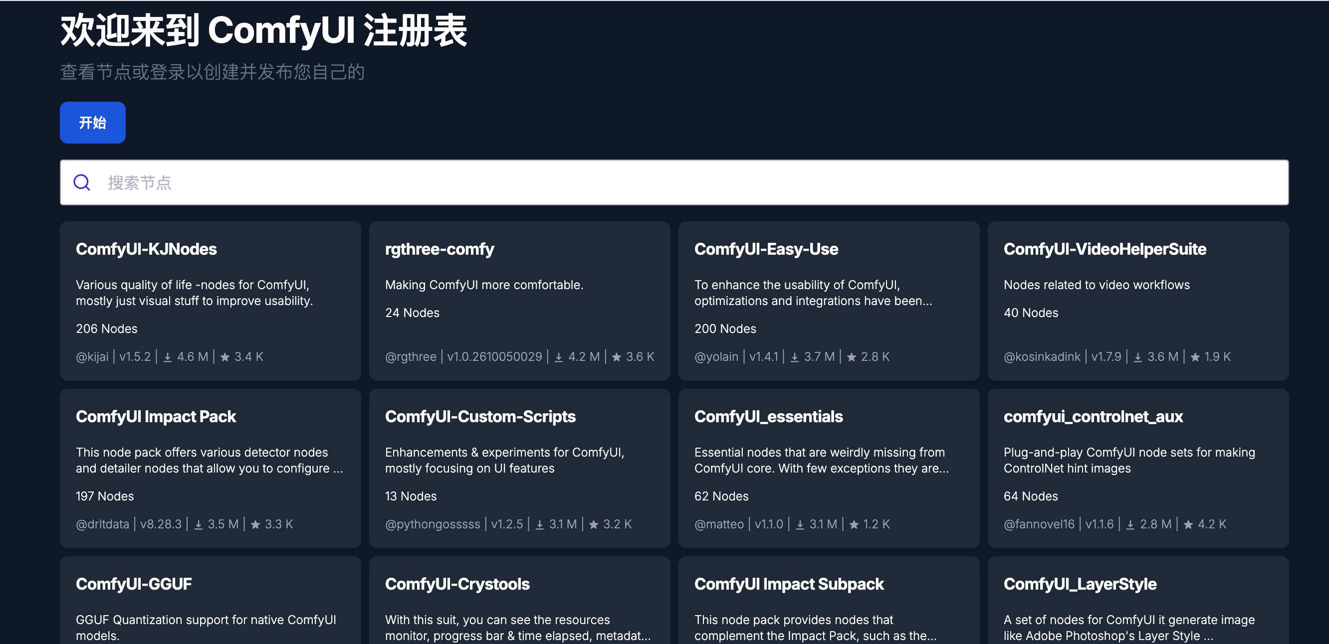 ComfyUI 节点市场（Comfy Registry）